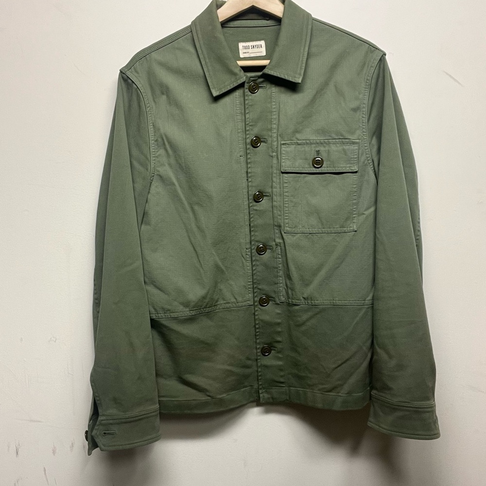Todd Snyder Olive Button-Up Jacket - image 1